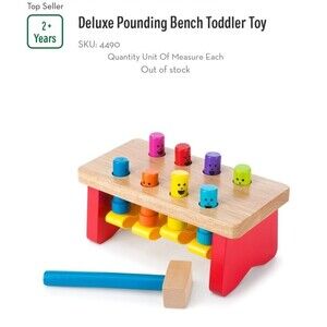 Deluxe Wooden Pounding Bench Toddler Toy